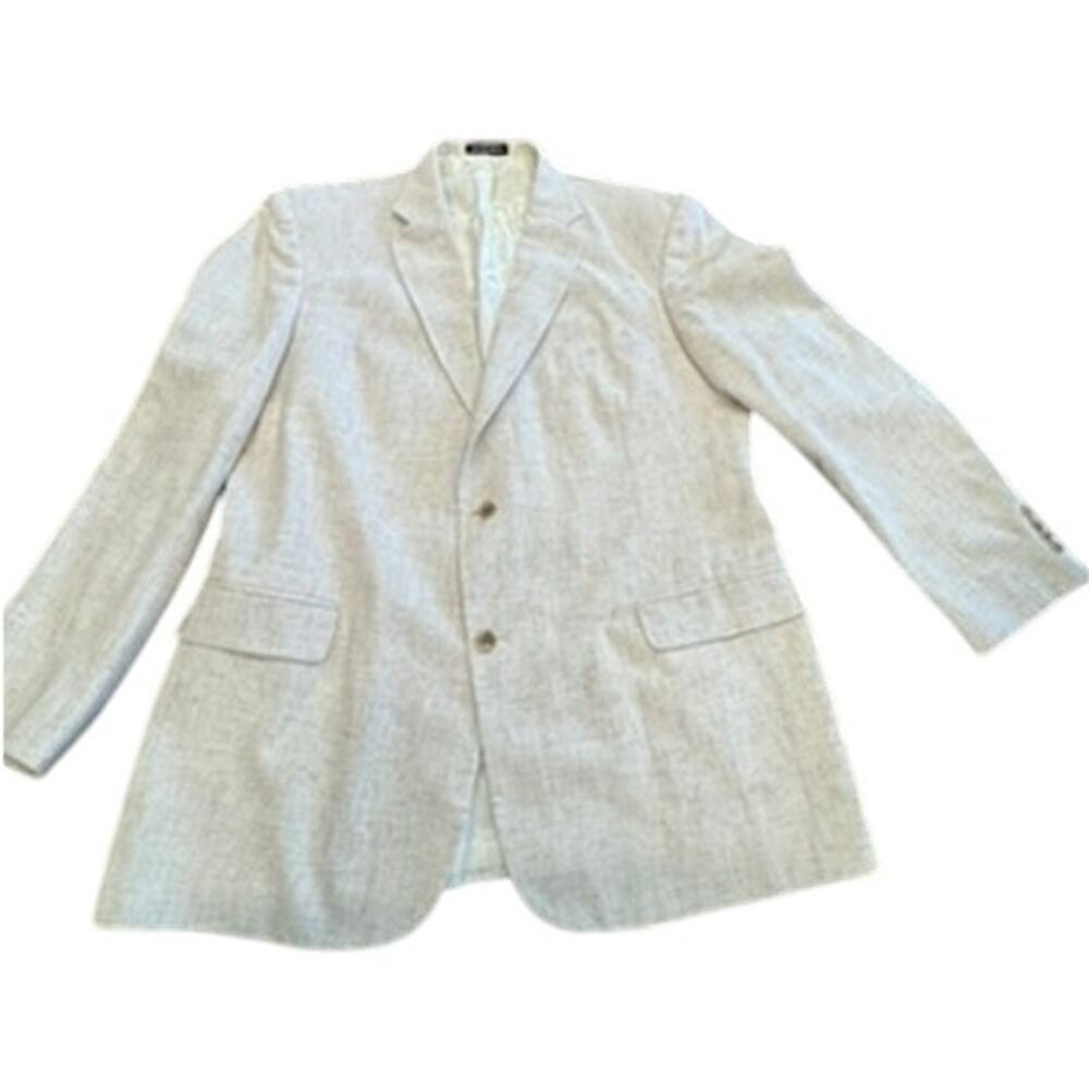 "DAVID TAYLOR" Linen Blend Mens Blazer SZ 46L Business Old Money Cocktail Party